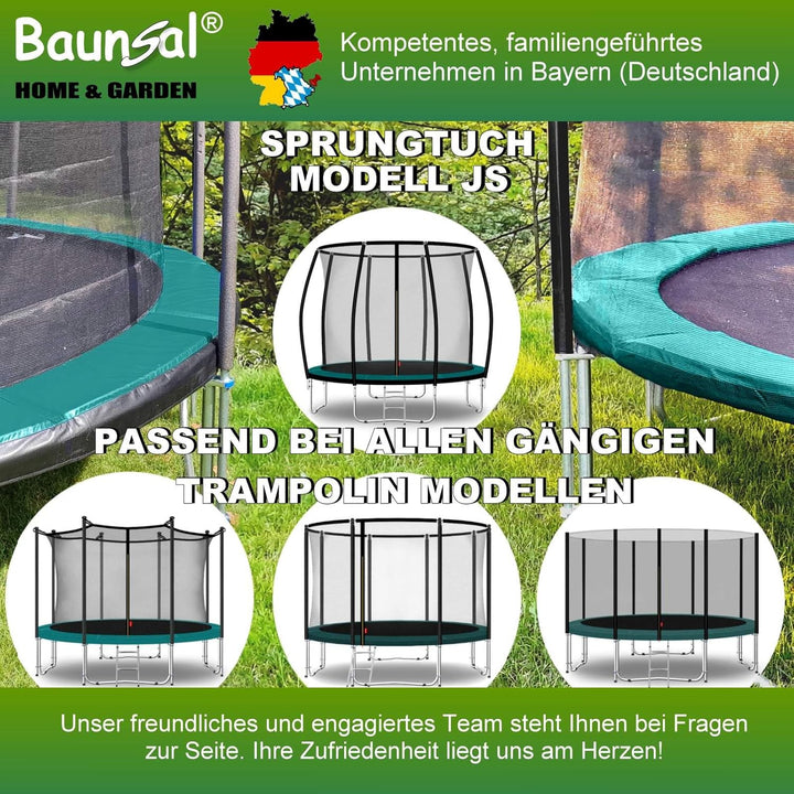 Baunsal® Trampolin Sprungtuch Ø 183 185 244 250 275 277 300 305 366 370 335 337 396 400 427 430 457