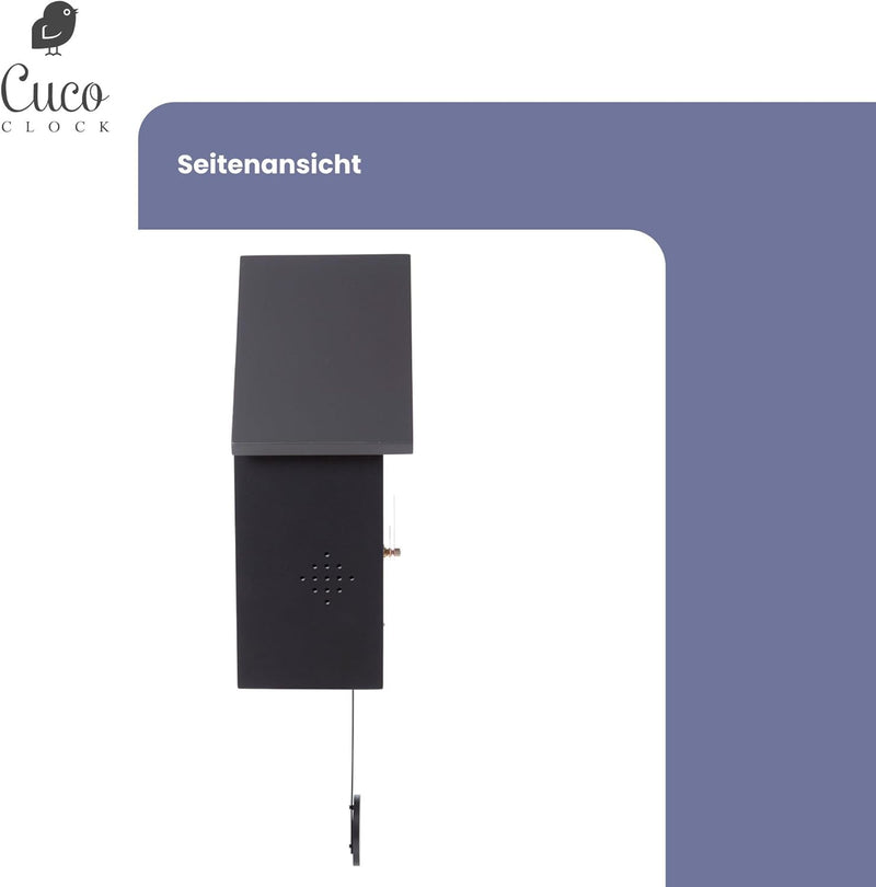 Cuco Clock Kuckucksuhr REIHENHAUS mit Pendeluhr Wanduhr, Moderne Schwarzwalduhr, 28,3 × 22,8 × 10,4c