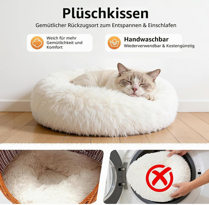 Katzenschaukel - Hängesessel für Katzen, KatzenhäNgematte, Rattan äHnliche HäNgekorb-KatzenhöHle, Fr