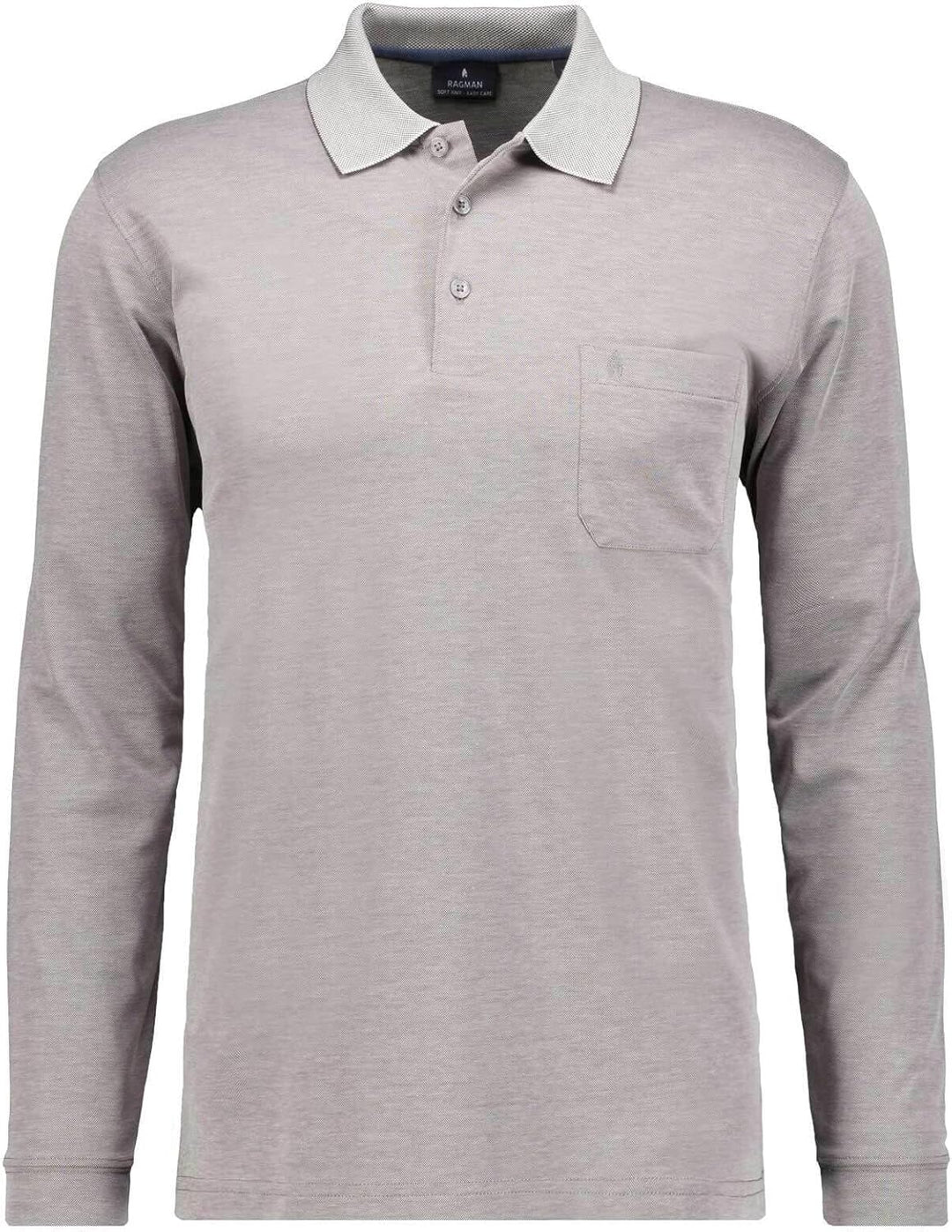 Ragman Herren-Poloshirt, Silbergrau, S