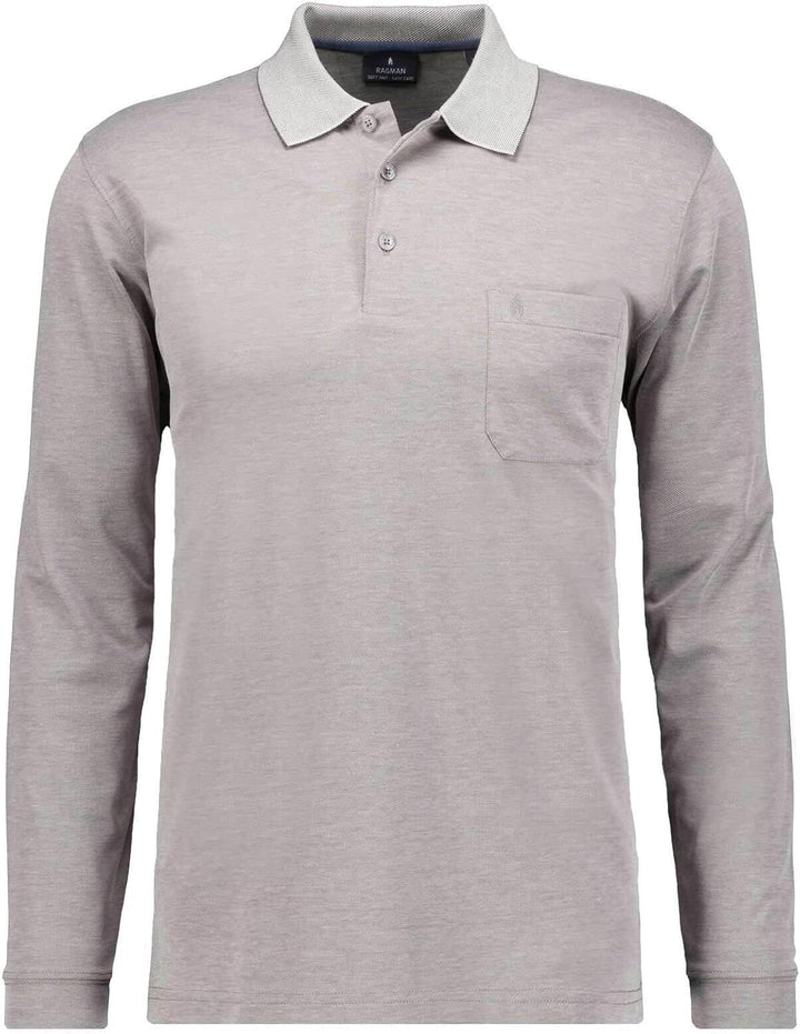 Ragman Herren-Poloshirt, Silbergrau, S