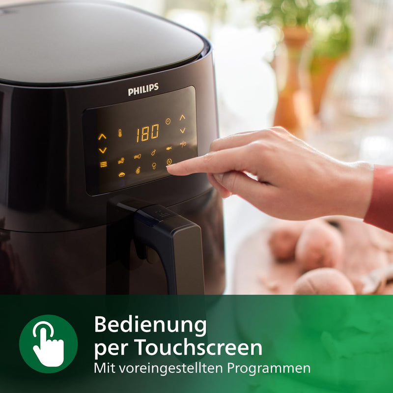 Philips Essential Airfryer – 4.1L, Fritteuse ohne Öl, Rapid Air Heisslufttechnologie, NutriU App mit