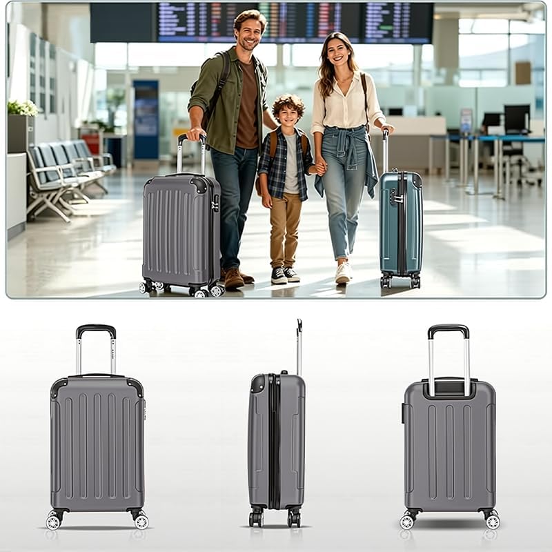 Handgepäck Koffer, Leichter Trolley Reisekoffer, 55x36x21 cm, Hartschalen Koffer, Reisekoffer Kabine