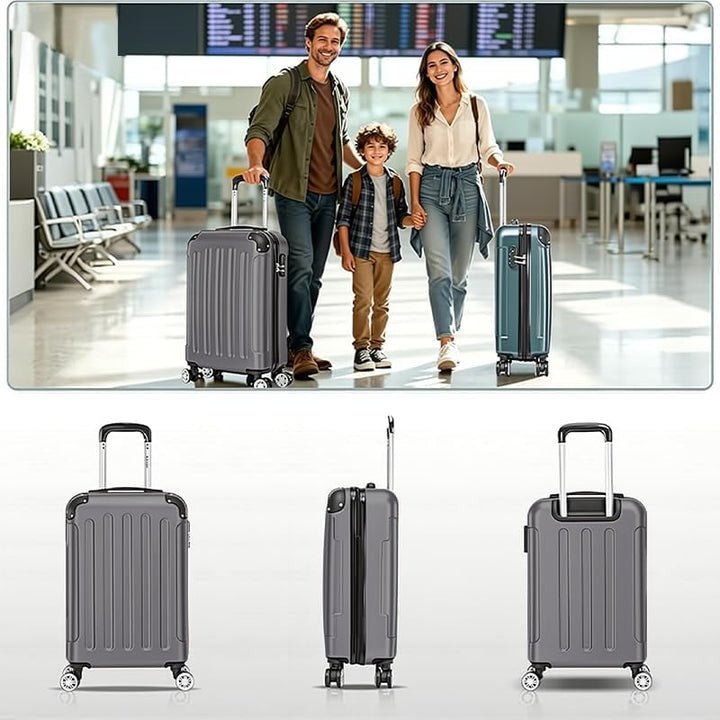 Handgepäck Koffer, Leichter Trolley Reisekoffer, 55x36x21 cm, Hartschalen Koffer, Reisekoffer Kabine