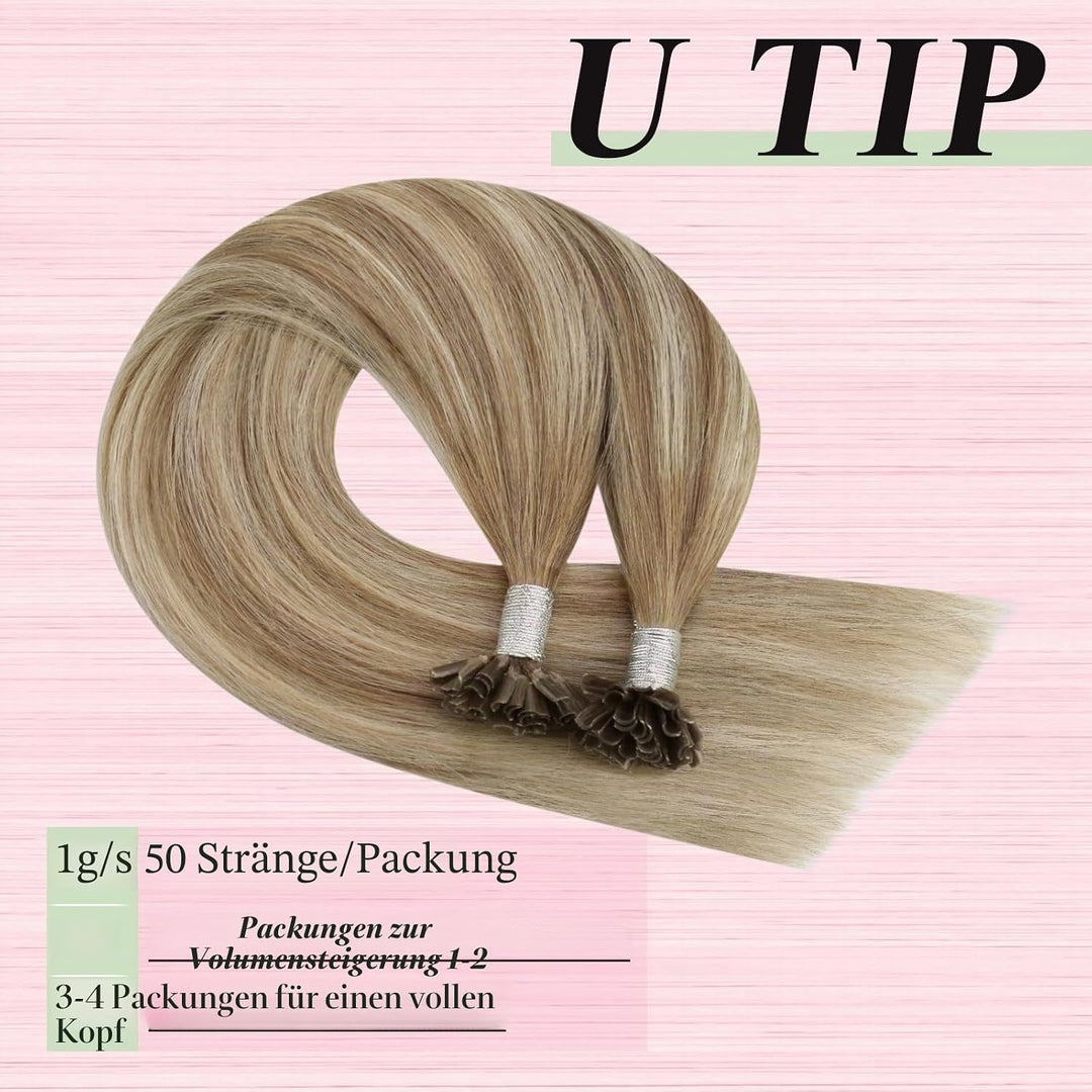 YoungSee Bonding Extensions Echthaar Ombre Extensions Echthaar Bondings 1g 35cm Hair Extensions Bond