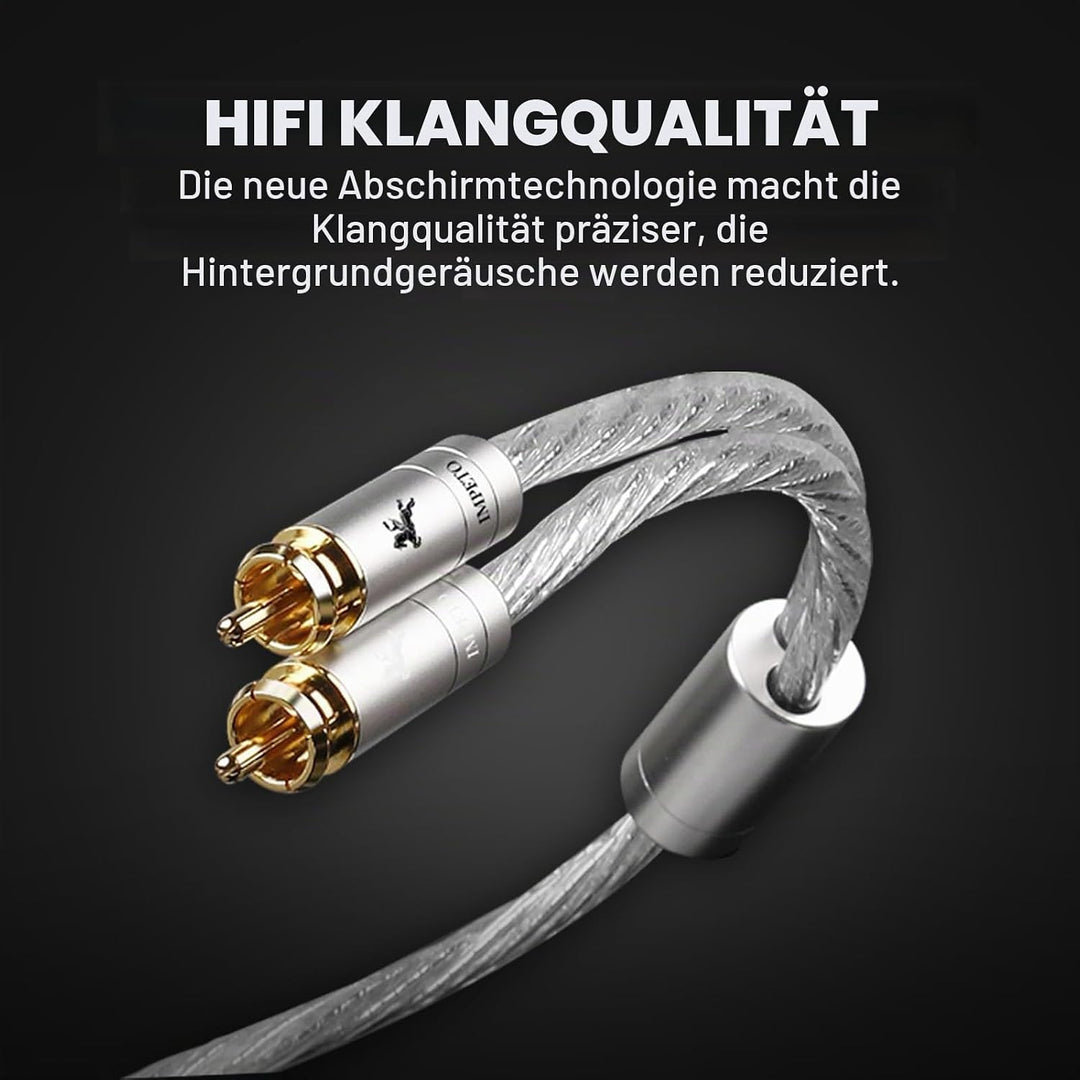 Impeto Cinch auf Klinke 3,5mm Kabel high end S-OCC Klinke auf 2x Cinch adapter Y Kabel 3.5mm aux auf