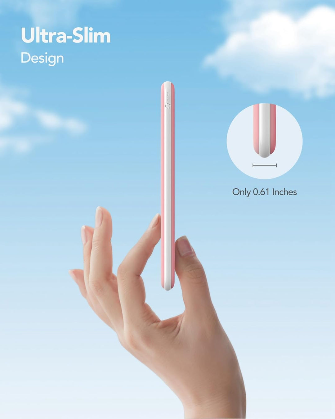 Charmast 26800mAh Powerbank USB C Externer Akku dünne Power Bank Handy Tragbares Ladegerät mit 3 Ein