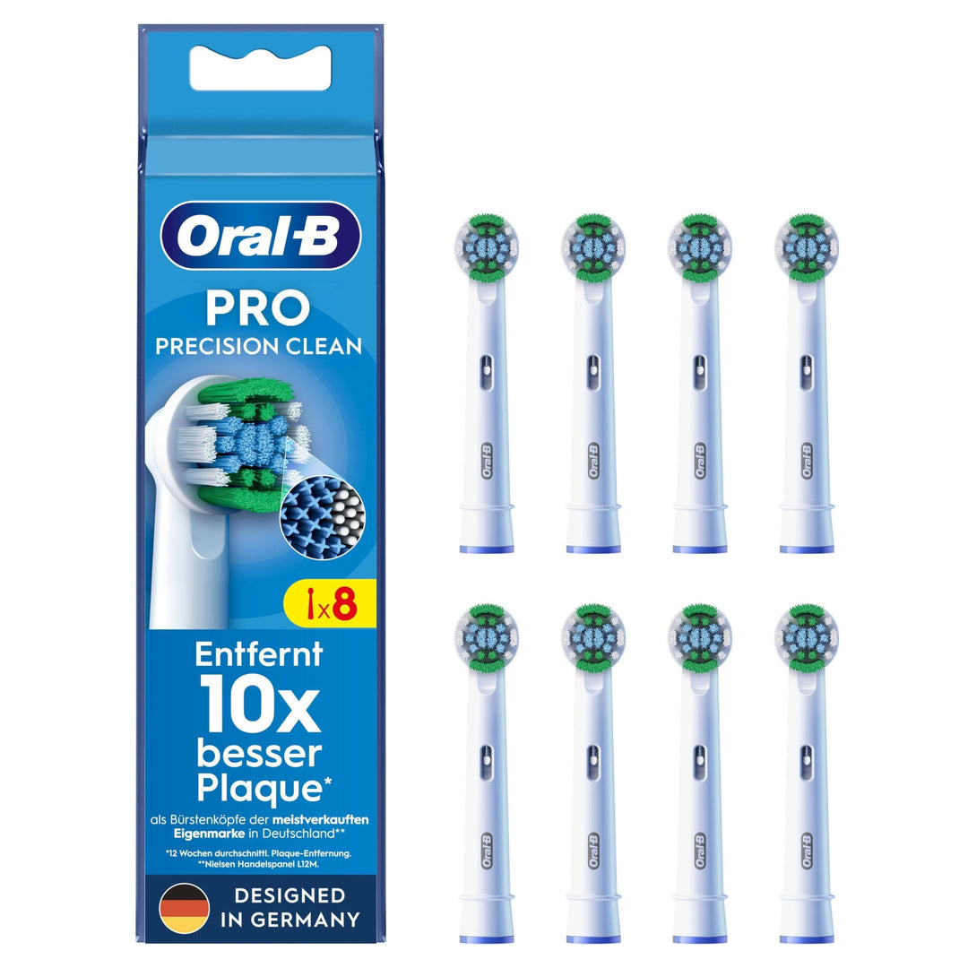 Oral-B Pro Precision Clean Aufsteckbürsten für elektrische Zahnbürste, 8 Stück, Zahnreinigung mit in