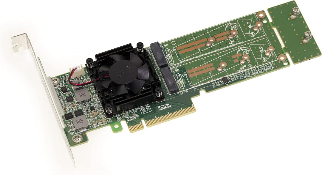 KALEA-INFORMATIQUE M2 PCIe 3.0 x8 Controller-Karte für 4 M.2 NVMe M Key SSDs. Chipsatz PLX PEX 8747.