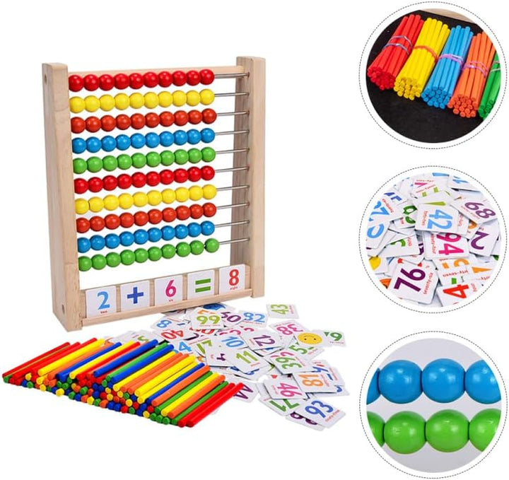 UPKOCH Abakus Für Kinder Montessori Mathe Lernspielzeug Holz Abacus Mit Bunten Perlen Zählrahmen Zur