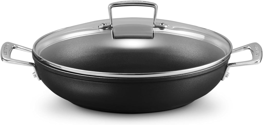 Le Creuset Aluminium-Antihaft Profipfanne mit Deckel, Ø 28 cm, Für alle Herdarten inkl. Induktion ge