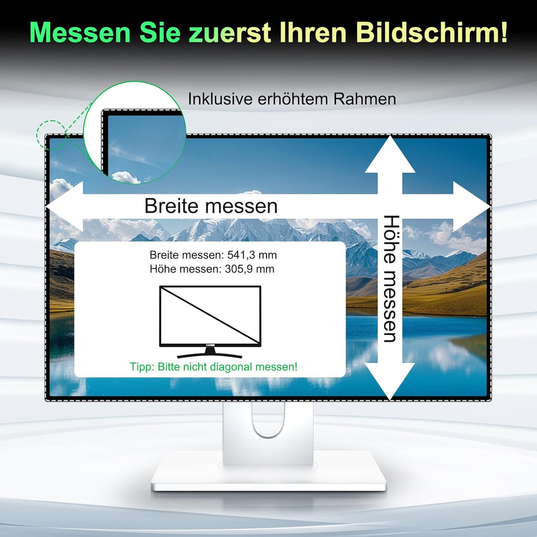 2 STÜCK 24 Zoll Bildschirm Magnetischer Blickschutzfilter für 16:9 Seitenverhältnis, Blendfrei Blaul