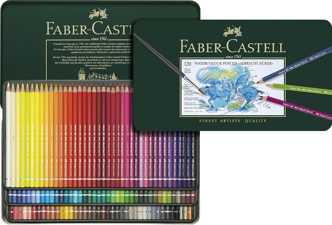 Faber-Castell 117511 - Aquarellstift Albrecht Dürer 120er Metalletui &amp; 117805-5 Aquarellbleistifte G