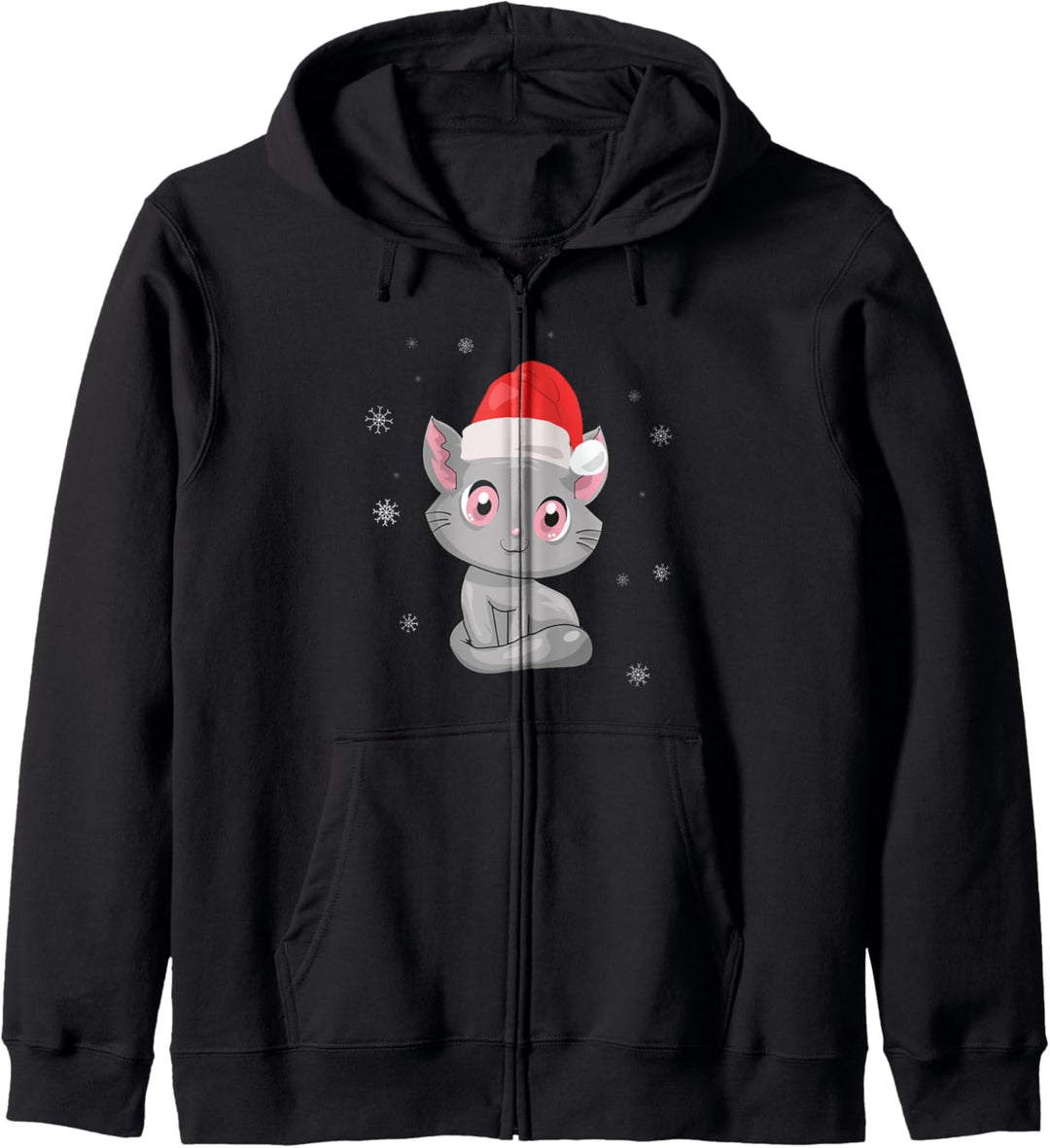 Süsse Weihnachten Kawaii japanische Anime Katze. Weihnachts- Kapuzenjacke