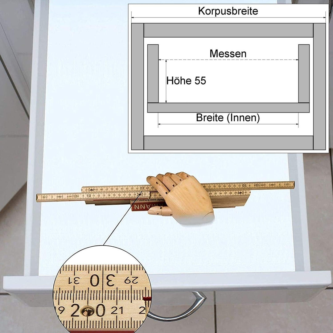 Orga-Box Besteckeinsatz I Besteckkasten 817 x 474 mm für Tandembox + ModernBox im 90er Schrank 817 x