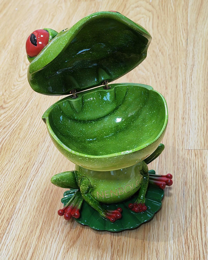 NENBOLEC Schmucktablett Nussschale Dessert Platte Frosch Skulptur Dekor Wohnzimmer Kunst Arts Polyre
