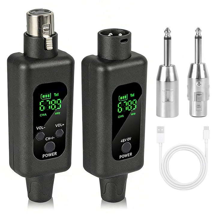 CISSIYOG 2,4 GHz Funkmikrofonsystem, XLR Mikrofon Sender Empfänger, 8 Stunden, 164-Fuss für Kondensa