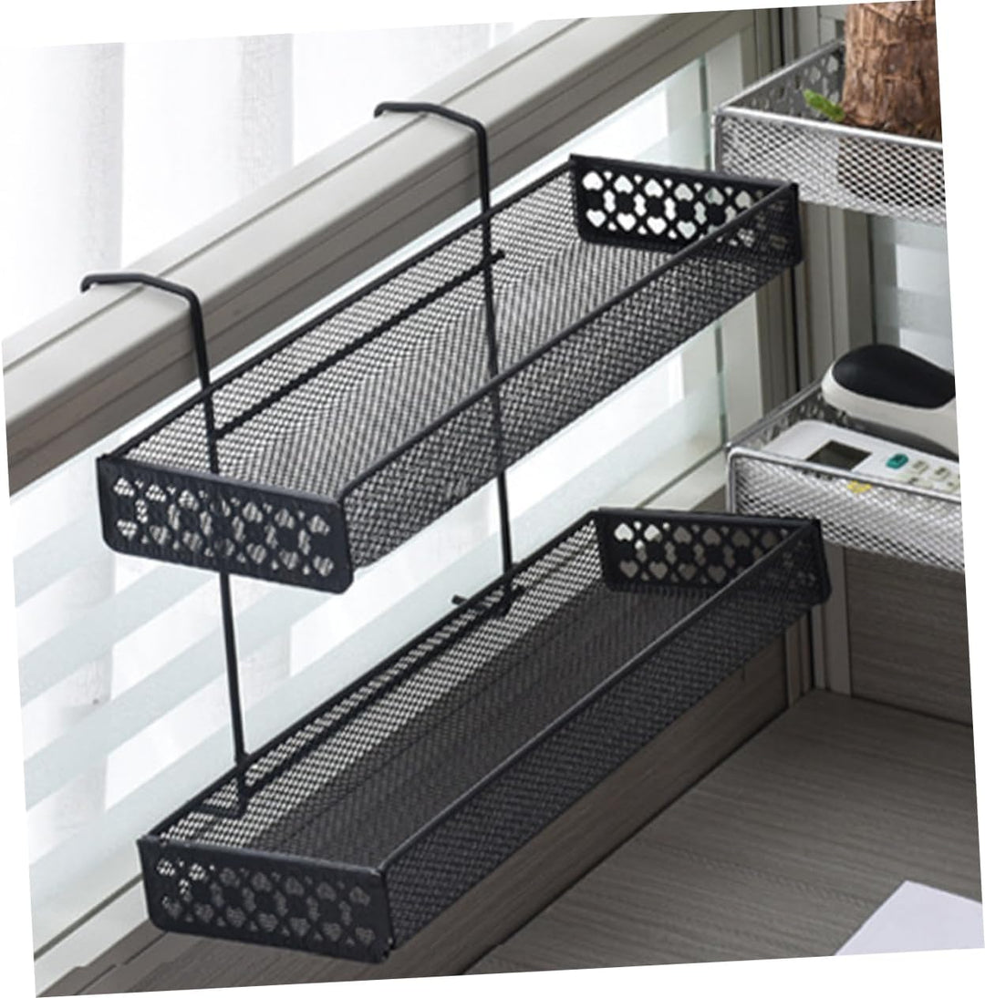 Happyyami Balkon Pflanzenhänger Blumentopfhalter Zweischichtig Schwarz Hängeregal Für Fensterbank Un