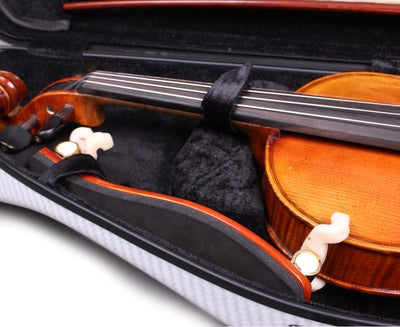 4/4 Violinenkoffer, gemischte Kohlefaser, starkes Licht mit Passwortschloss, Weiss Weiss/Opulenter G