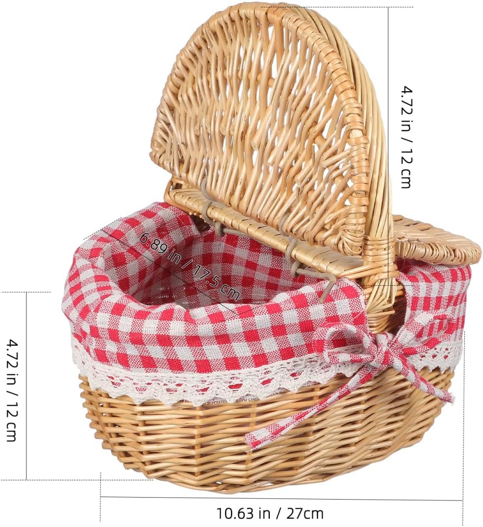 Toddmomy 1 Stück Weidenkorb Für Picknick-Camping Im Freien Natural Weidenkorb mit Deckel und & Liner