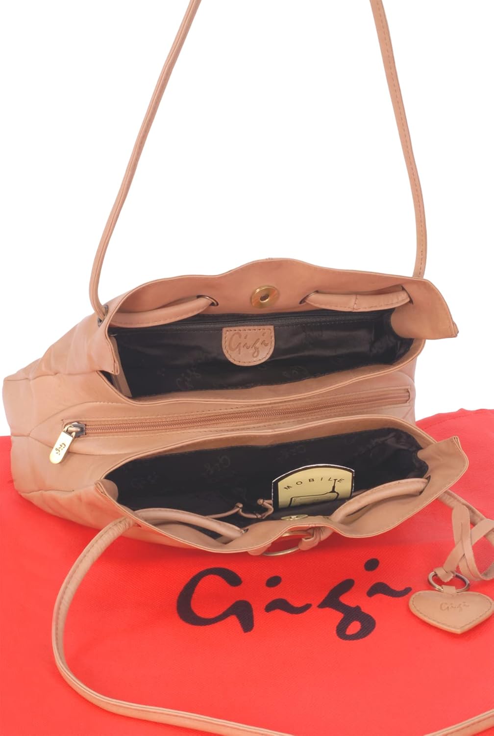 Gigi - Leder - Damenhandtasche/Schultertasche - OTHELLO 4323" Honig, Honig