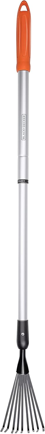 Black+Decker Rechen - Teleskopisch 78-111 cm - Aluminiumstiel und Karbonstahlkopf - Rostfrei
