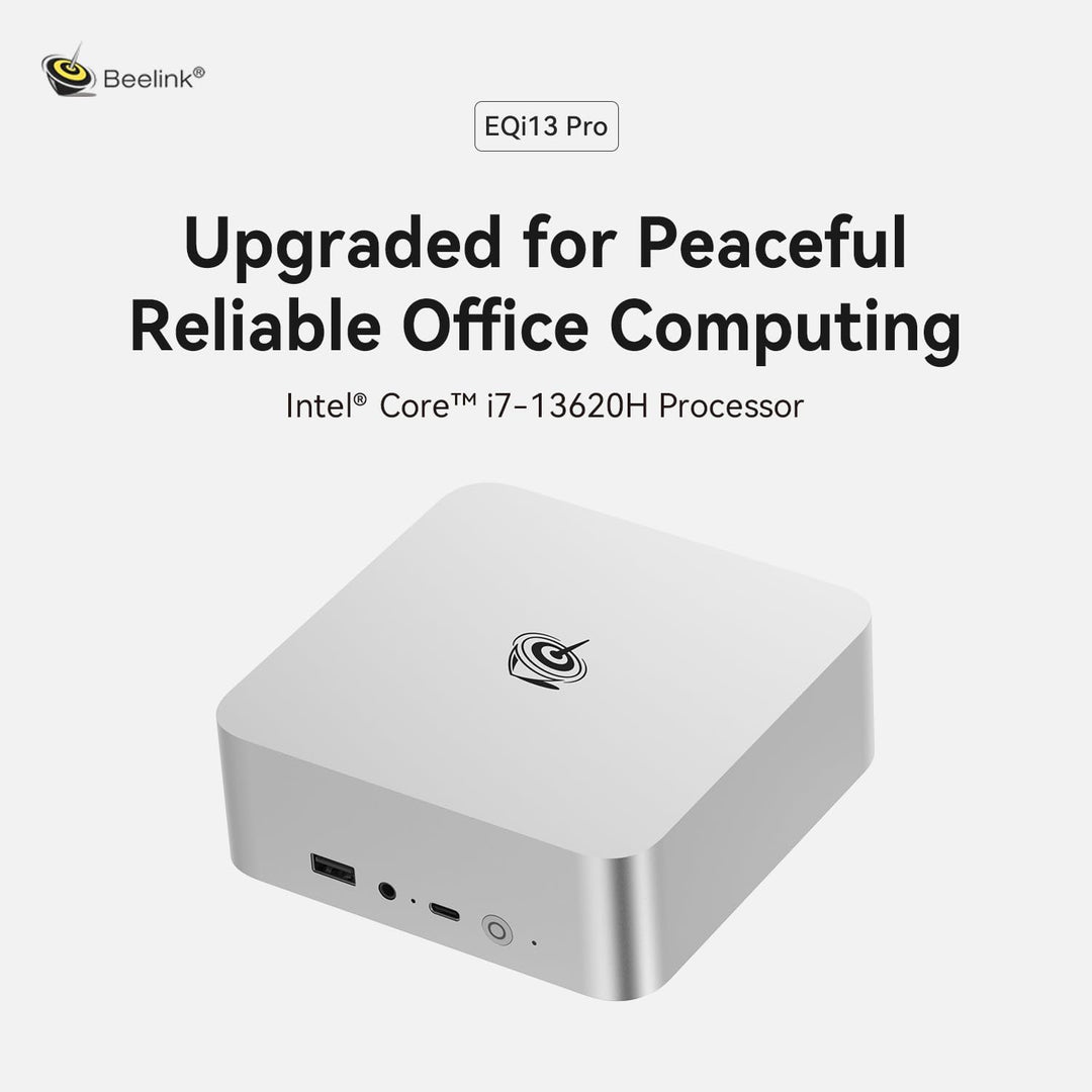 Beelink EQi13 Pro Mini PC, Intel Core i7 13620H (10C/16T, bis zu 4,9 GHz), 32GB DDR4 500GB M.2 PCIe