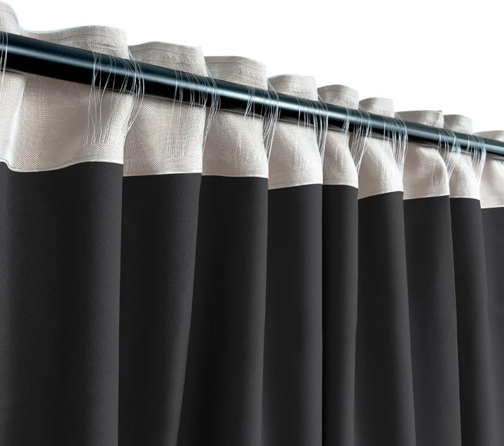 Rollmayer Vorhänge mit Tunnelband Kollektion Vivid (Dunkel Grafit 61, 135x260 cm - BxH) Blickdicht U