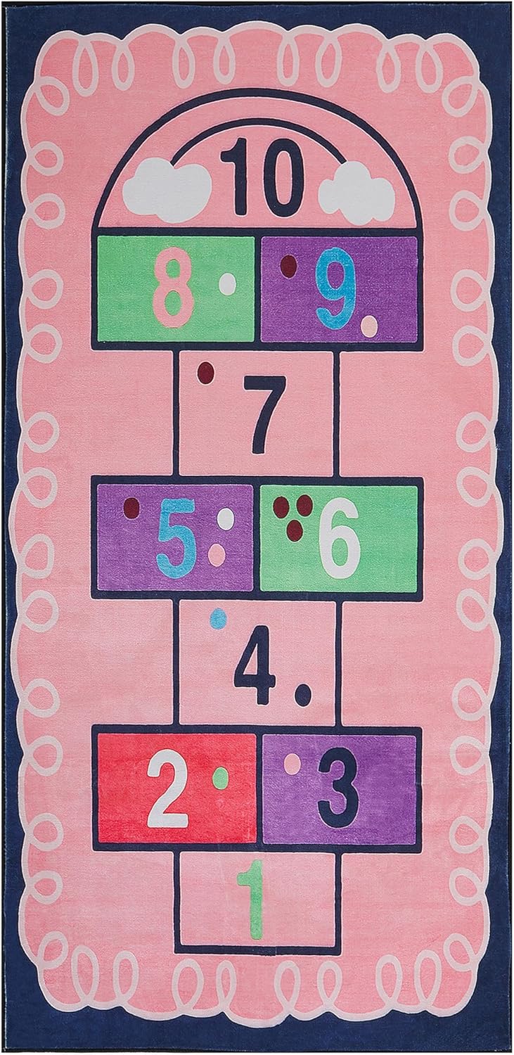 Teppich rosa 80 x 150 cm Prinzessin-Stil Hickelkasten-Funktion Honaz
