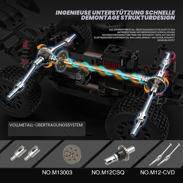 Hosim 1/14 Brushless RC Cars Max 60KM/H, Elektro High Speed Ferngesteuertes Auto für Erwachsene, Was