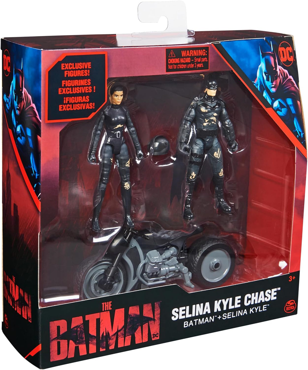 DC Batman The Batman 10cm Spielset mit Batman-, Selina Kyle-Actionfiguren und Selina Kyle-Bike inkl.