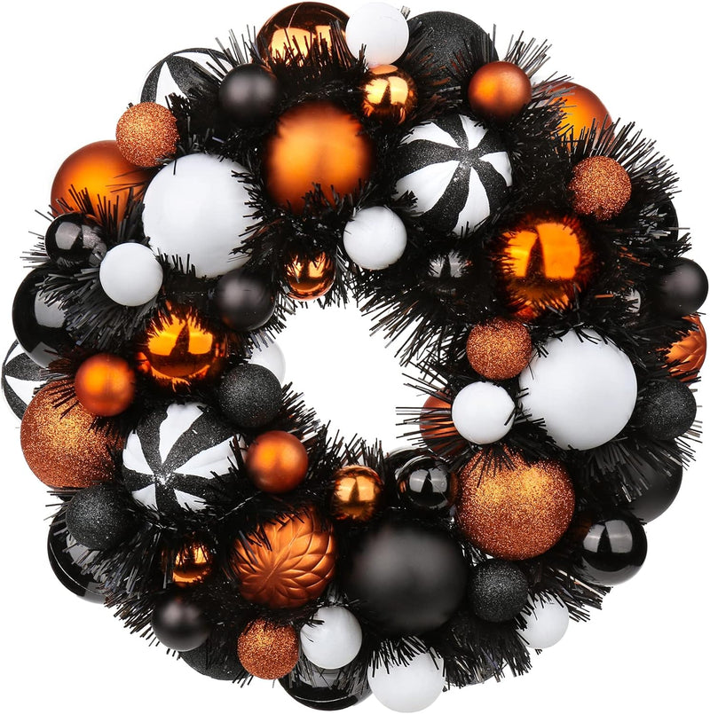 13 Zoll/33cm Halloween Kranz, Halloween Deko Garten, Halloween-Kranz für Haustür, Willkommenskranz,