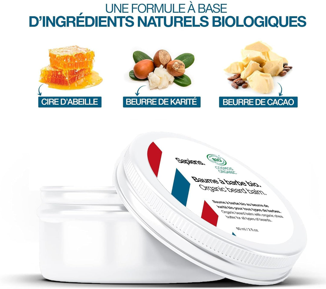 Sapiens Barbershop Bart Balsam Männer BIO - Natürliches & Bio Bartwachs mit Sheabutter und Rizinusöl