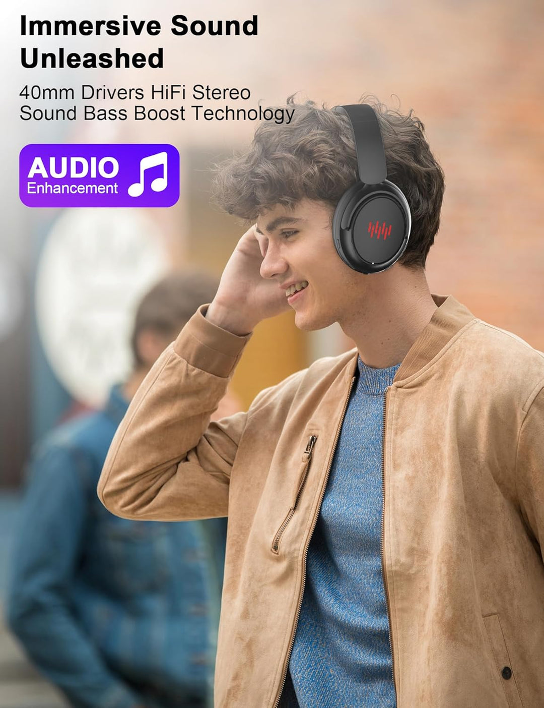 Bluetooth Kopfhörer Over Ear,Hybrid Active Noise Cancelling,20h Spielzeit im ANC-Modus,Hi-Res Audio