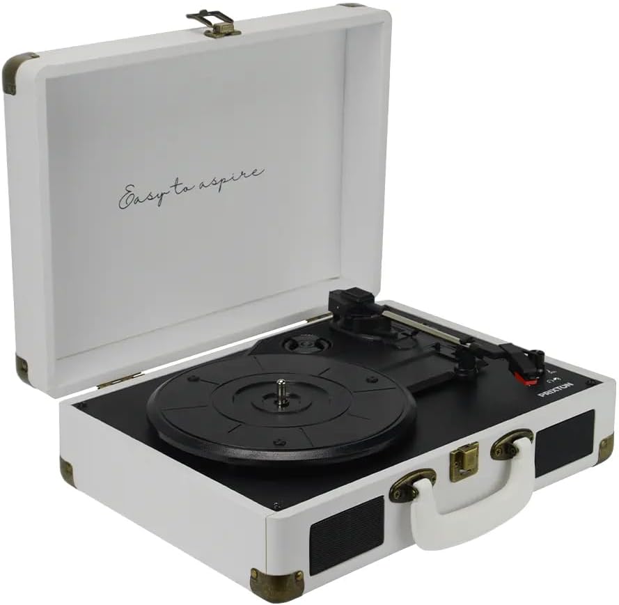 PRIXTON - VC400 Vintage-Vinyl-Plattenspieler | Vinyl-Player & Konverter über Bluetooth & USB | 2 ein