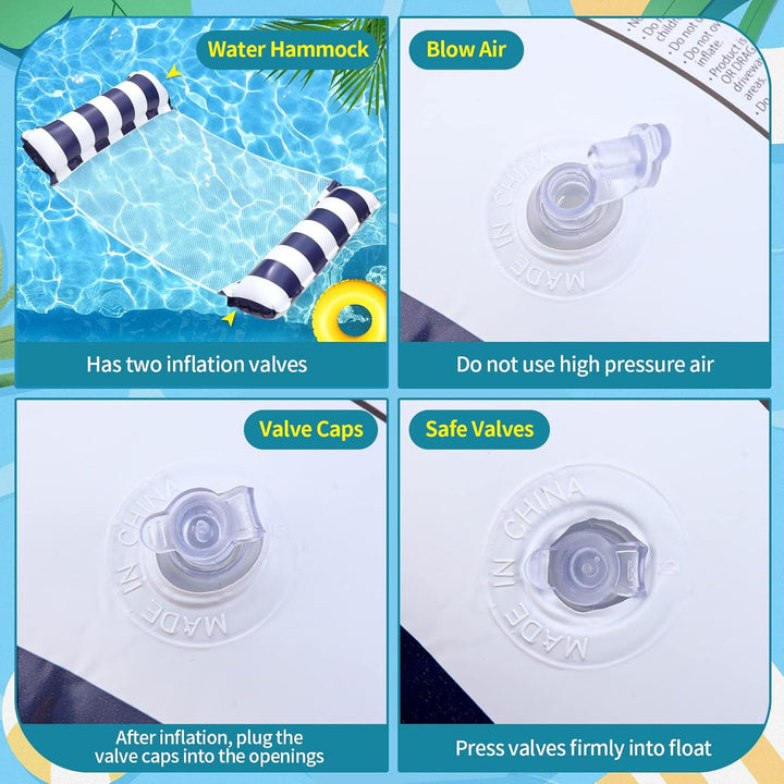 Arbolisse Luftmatratze Pool Zubehör Spass, 2 Stück Luftmatratze Wasser Hängematte, 4 In 1 Aufblasbar