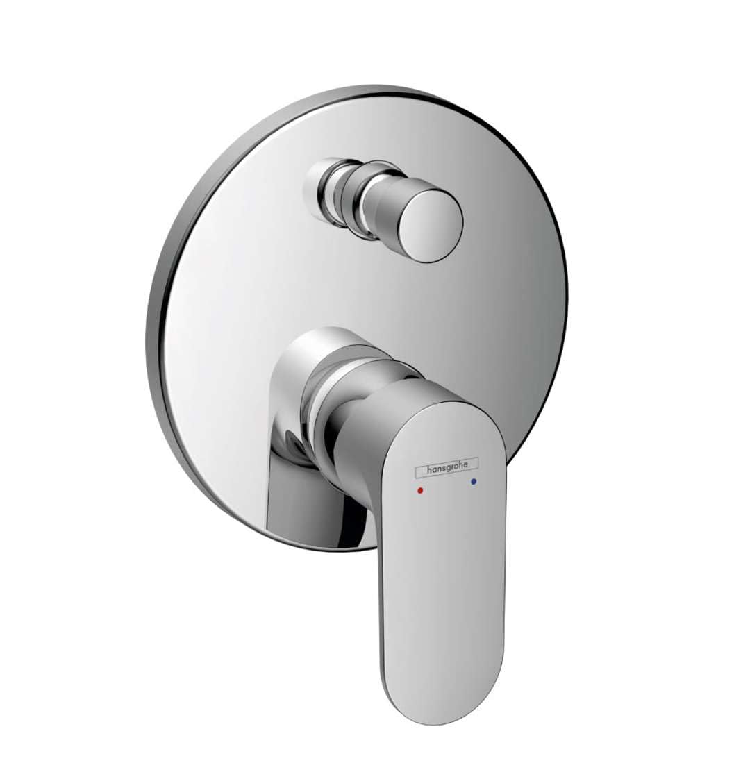 hansgrohe Wannenarmatur Rebris S, Unterputz Badarmatur für 2 Funktionen, Chrom Chrom Wanne / integri