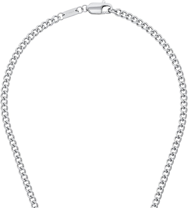 s.Oliver Kette mit Anhänger Edelstahl Herren Halsschmuck, 50 cm, Silber, Kreuz, Kommt in Schmuck Ges