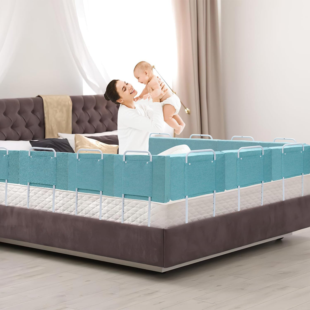 1x Bettgitter 50cm Bettschutzgitter für Kinderbett, Rausfallschutz Bett Bettgitter, Weich Höhenverst