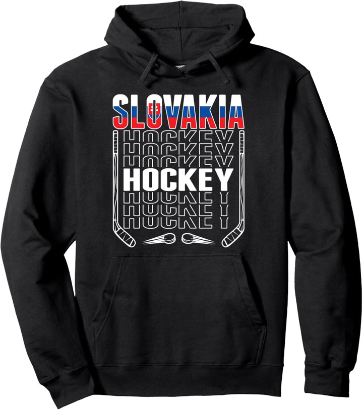 Slowakei Eishockey-Fans Trikot Slowakische Flagge Hockeyschläger Pullover Hoodie