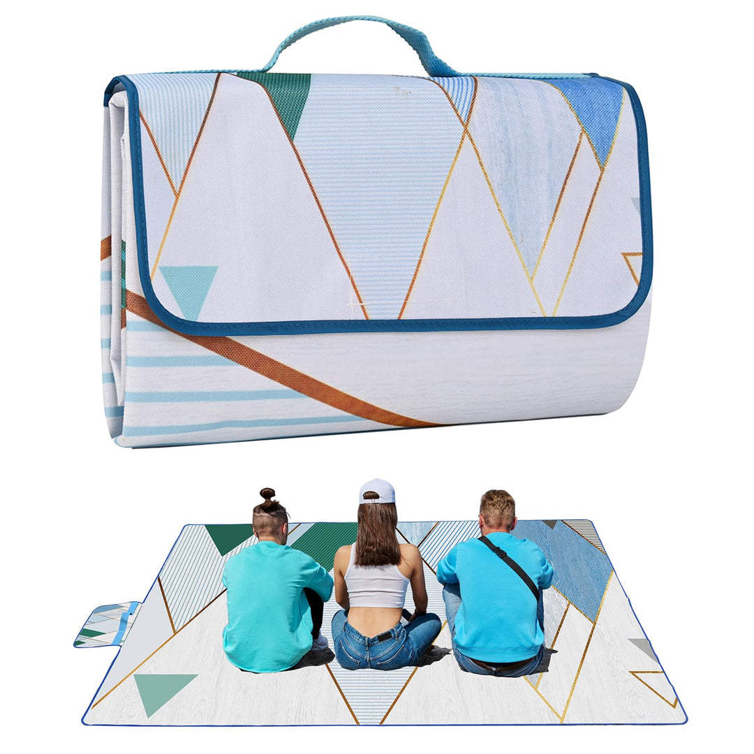 DanCoom Picknickdecke, Faltbare wasserdichte Sandmatte, 200 x 200CM Extra grosse Picknickdecke, Outd