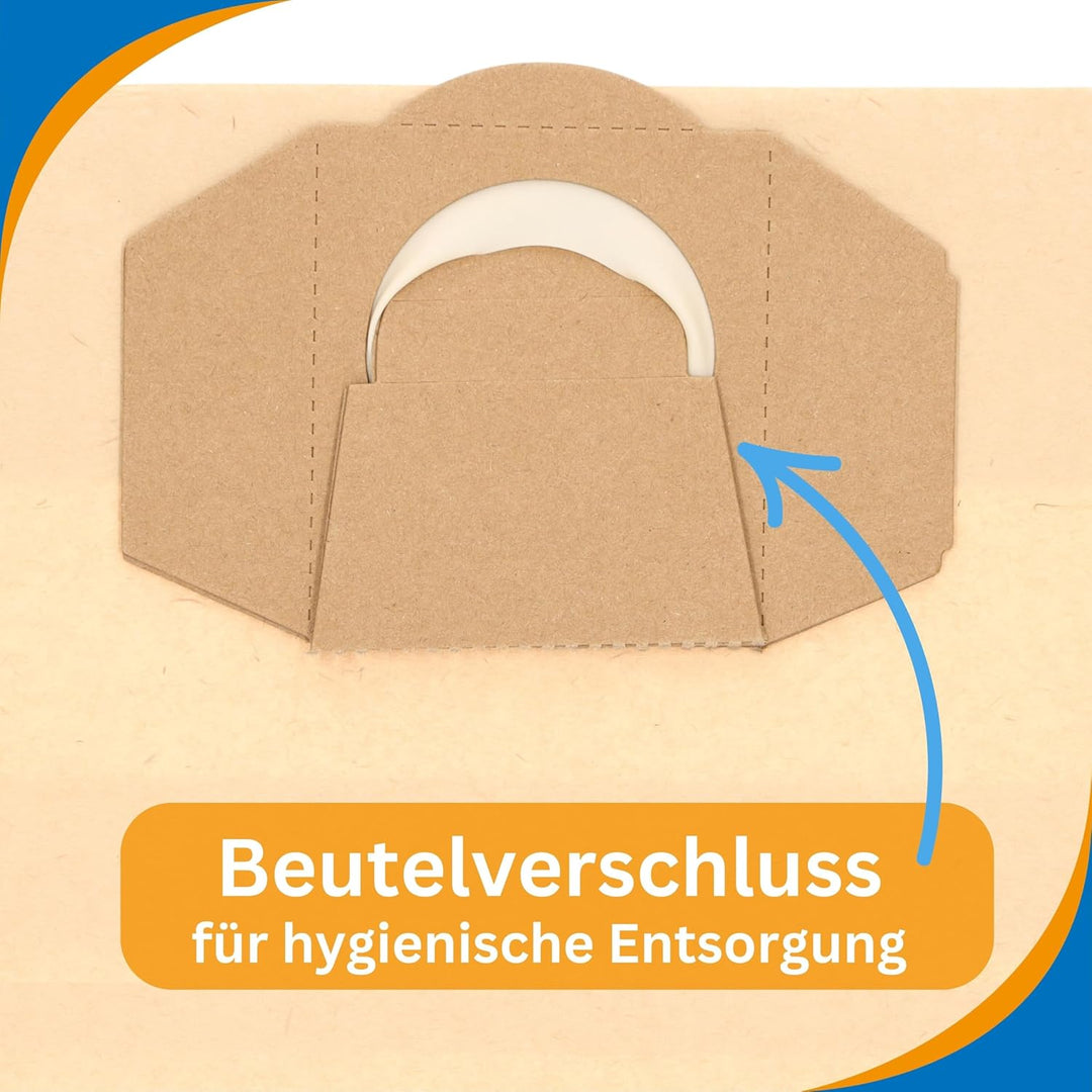 10 Staubsaugerbeutel für Parkside PNTS 1400 E2 Nass- und Trockensauger, Filtersäcke von Microsafe® 1