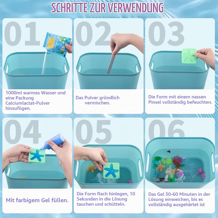 Magic Water Gel Toy Kit, DIY 3D Wassergel Spielzeug für Kinder 4 5 6+ | mit 24 Farben &amp; 20 Formen, K
