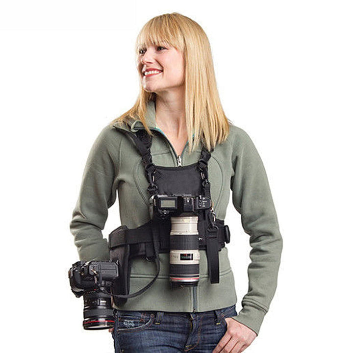 Nicama Doppelter Schultergurt Kameragurt , Doppel Kamera Weste Tragend Fotograf Chest Harness Carrie