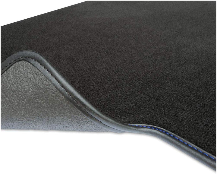 M MOTOS Velours Premium fussmatten Auto kompatibel mit Audi Q3 I 2011-2018 - Premium, Leder, Blau fu