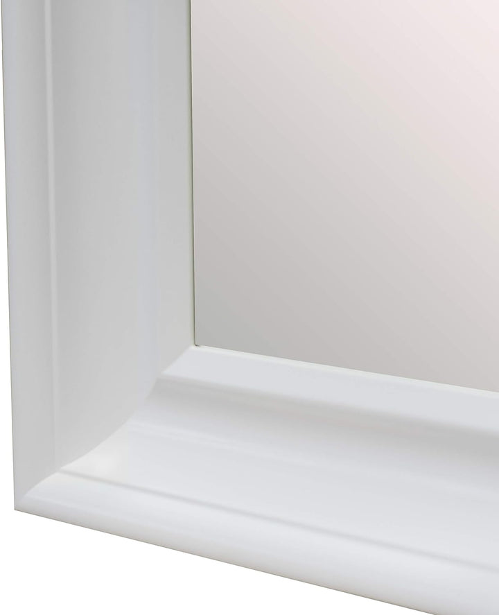 BD ART Wandspiegel Weiss 35x35 cm zeitlos eleganter Holzrahmen, Weisser Quadratischer Holzspiegel
