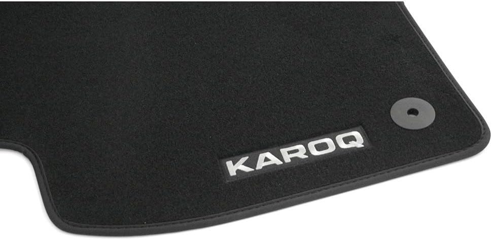 Skoda 57B061270 Prestige Textil Fussmatten Satz Premium Velours 4X Stoffmatten schwarz mit Karoq Sch