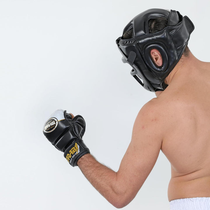 Farabi Sports Kopfschutz Frontbügel Grillschutz Krav MAGA Kickboxen Kopfschutz, Schwarz