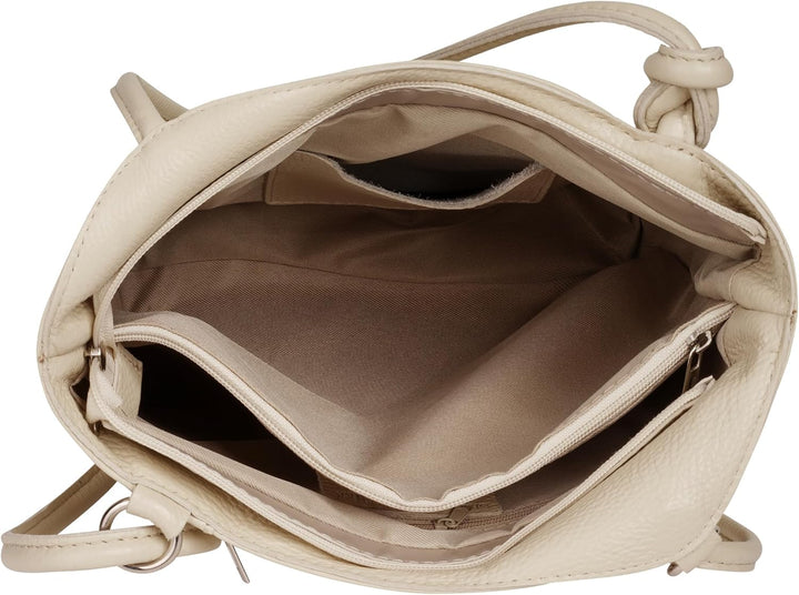 Cluty Shopper Rucksack Kombination Echt Leder Damen - 016715 Beige, Beige