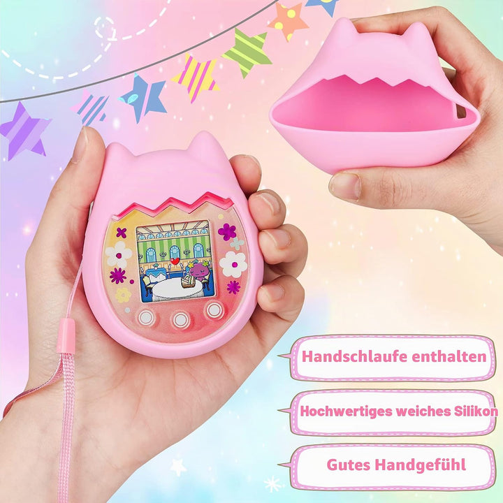 Meetikar Silikon Hülle und Hartschalenkoffer kompatibel mit Tamagotchi Pix Virtuelles Haustierspielz